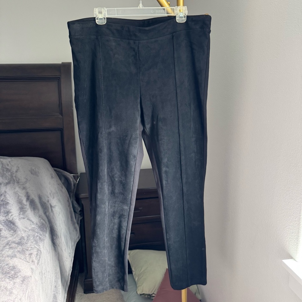 Calvin Klein Faux Suede Black Legging Pants - XL